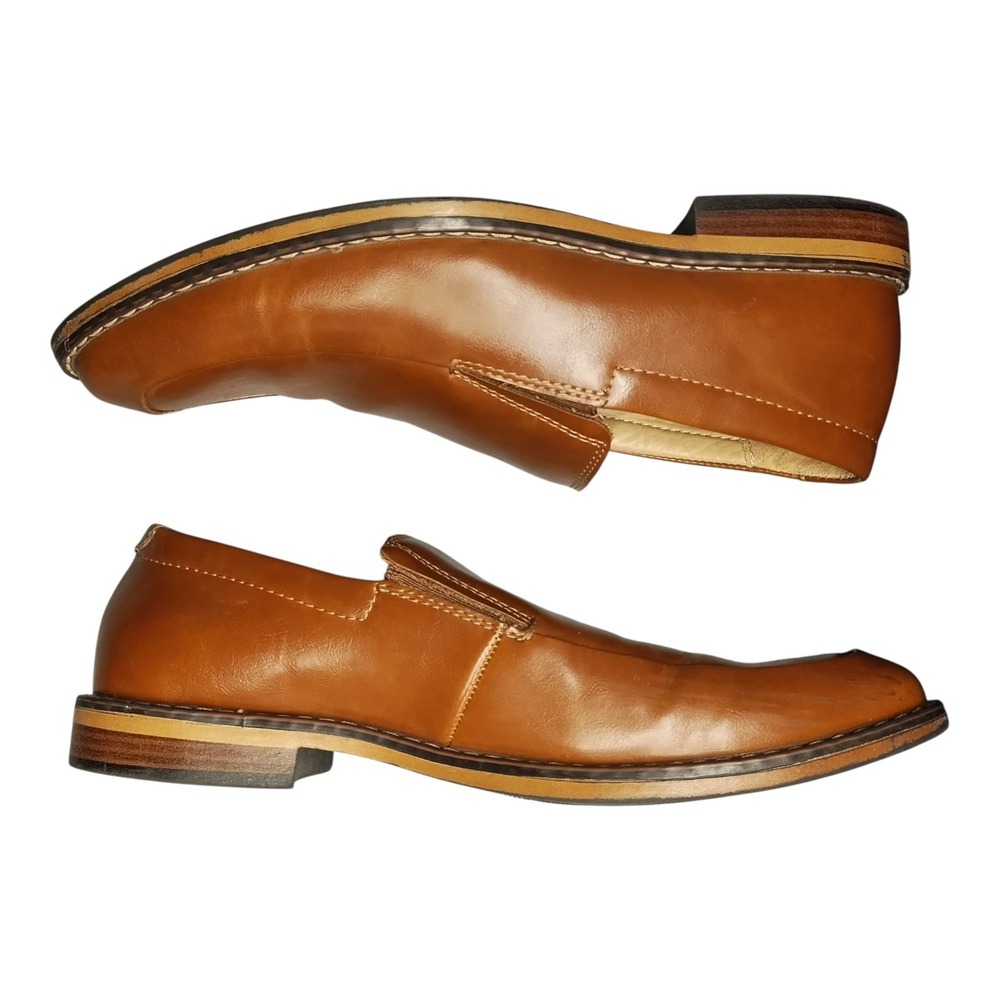 Dexter Comfort Dress Shoes Men US Size 7 Brown Memory Foam Square‎ Toe Slip On